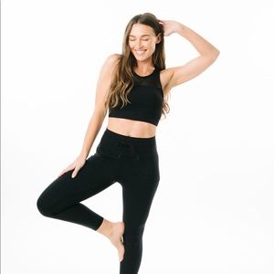 Zyia Black Lined Battleship Pocket Drawstring Luxe